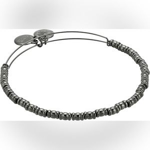 Alex & Ani Rocker Bangle Midnight Silver